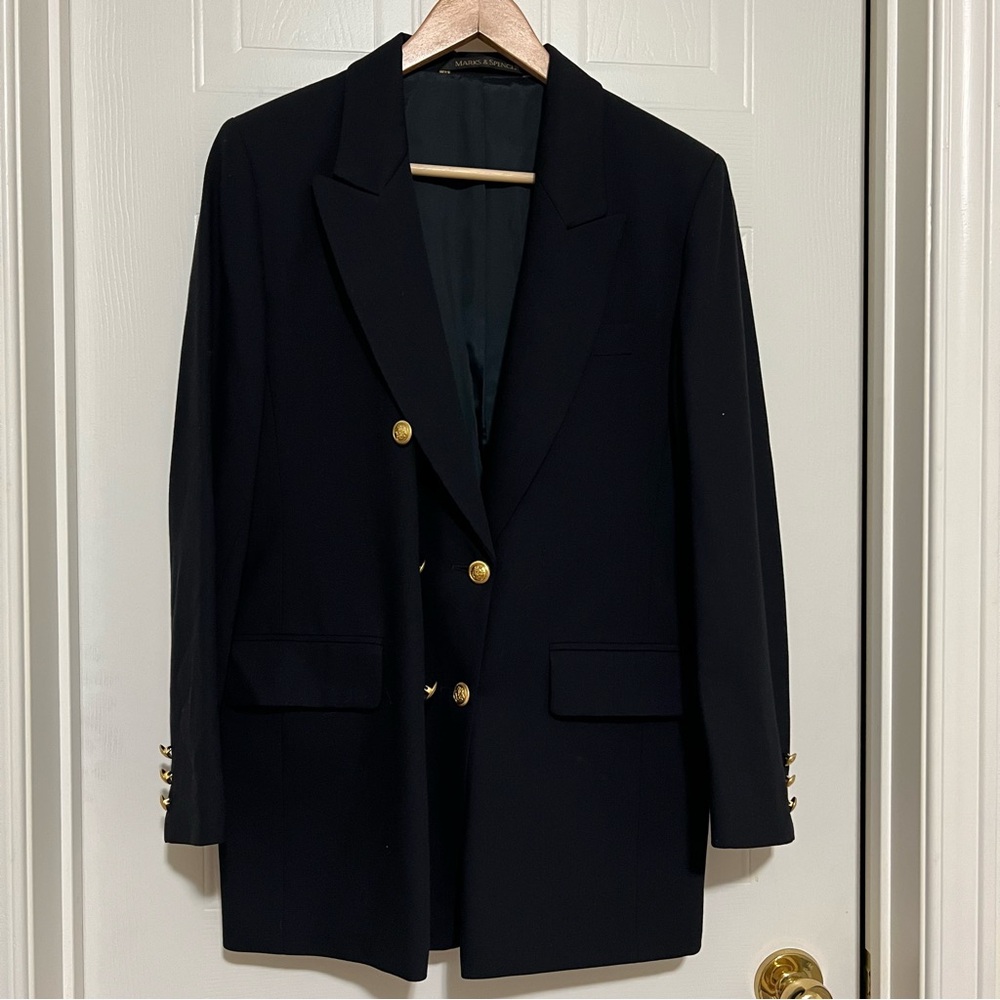 Marks & Spencer Dark Blazer with Gold Accents